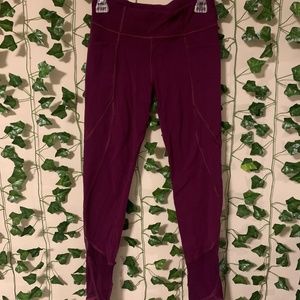 **LIKE NEW** Athleta Girl L/12 Maroon Full Length Leggings
